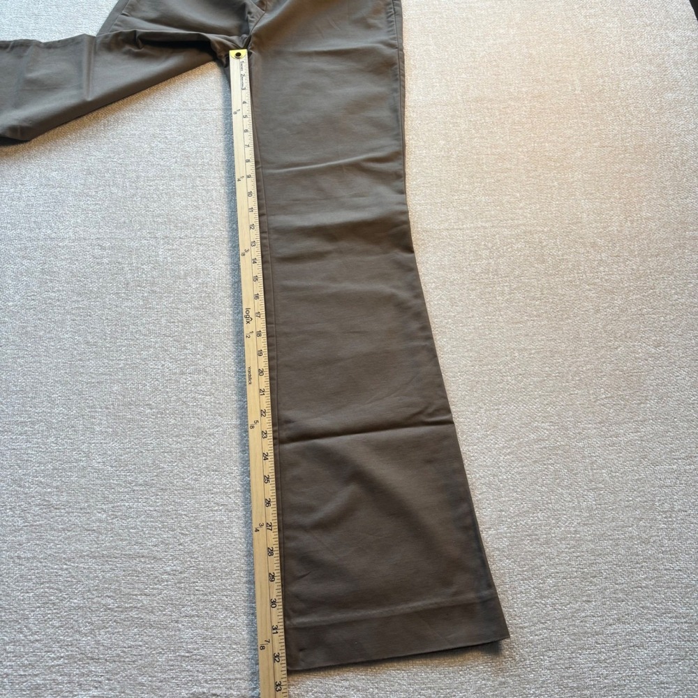 Boston Proper Women Brown Flare Leg Stretch Cotton Trousers Size 2 Olive Drab - Picture 8 of 9